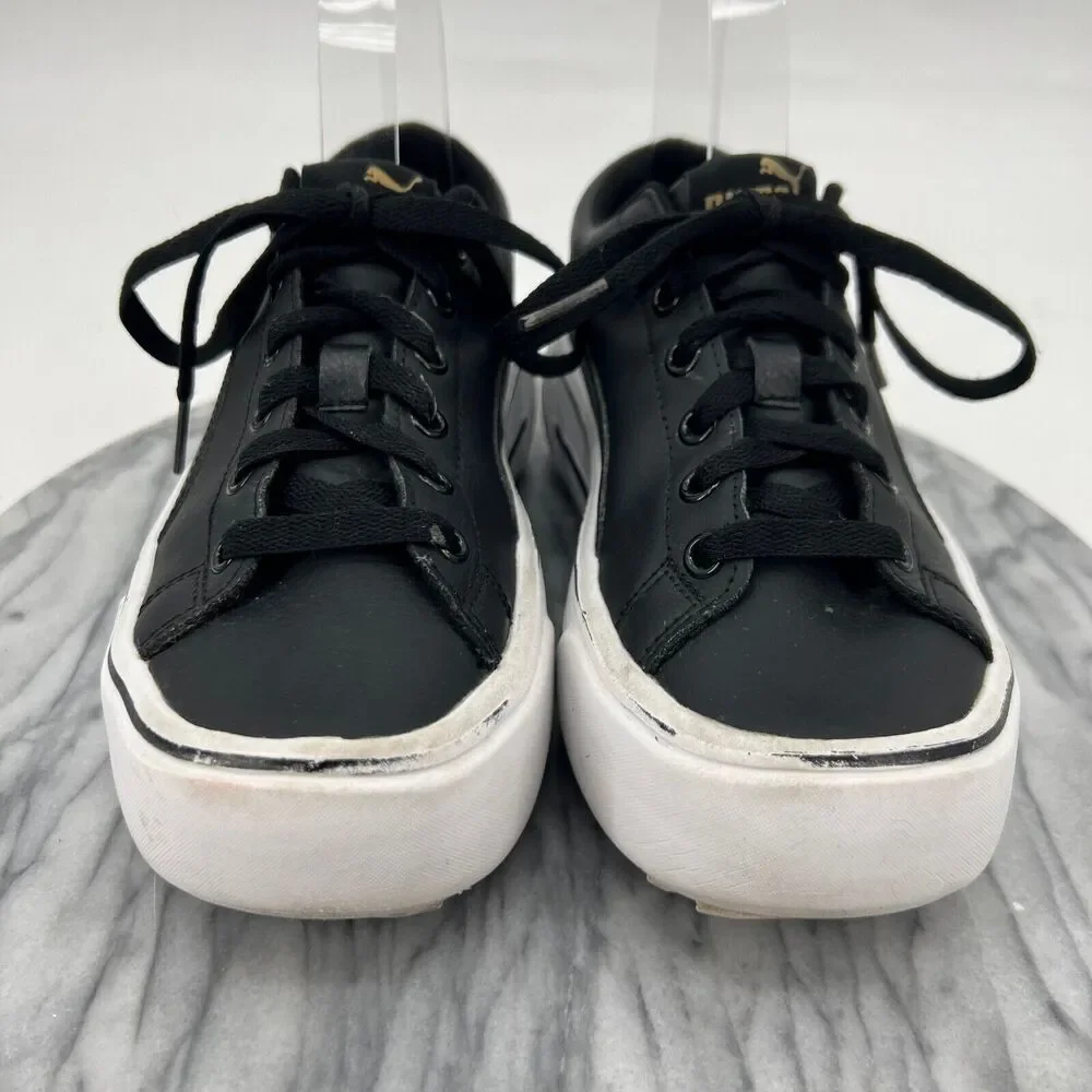Puma Womens 6 Kaia Platform Sneaker Lace Up Round Toe Low Top Black Shoes 382706